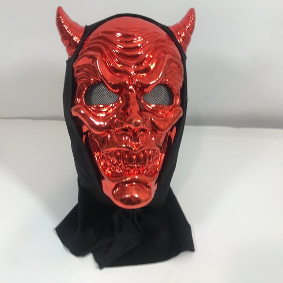 Adult Halloween Mask Red Devil - Picture 7 of 8